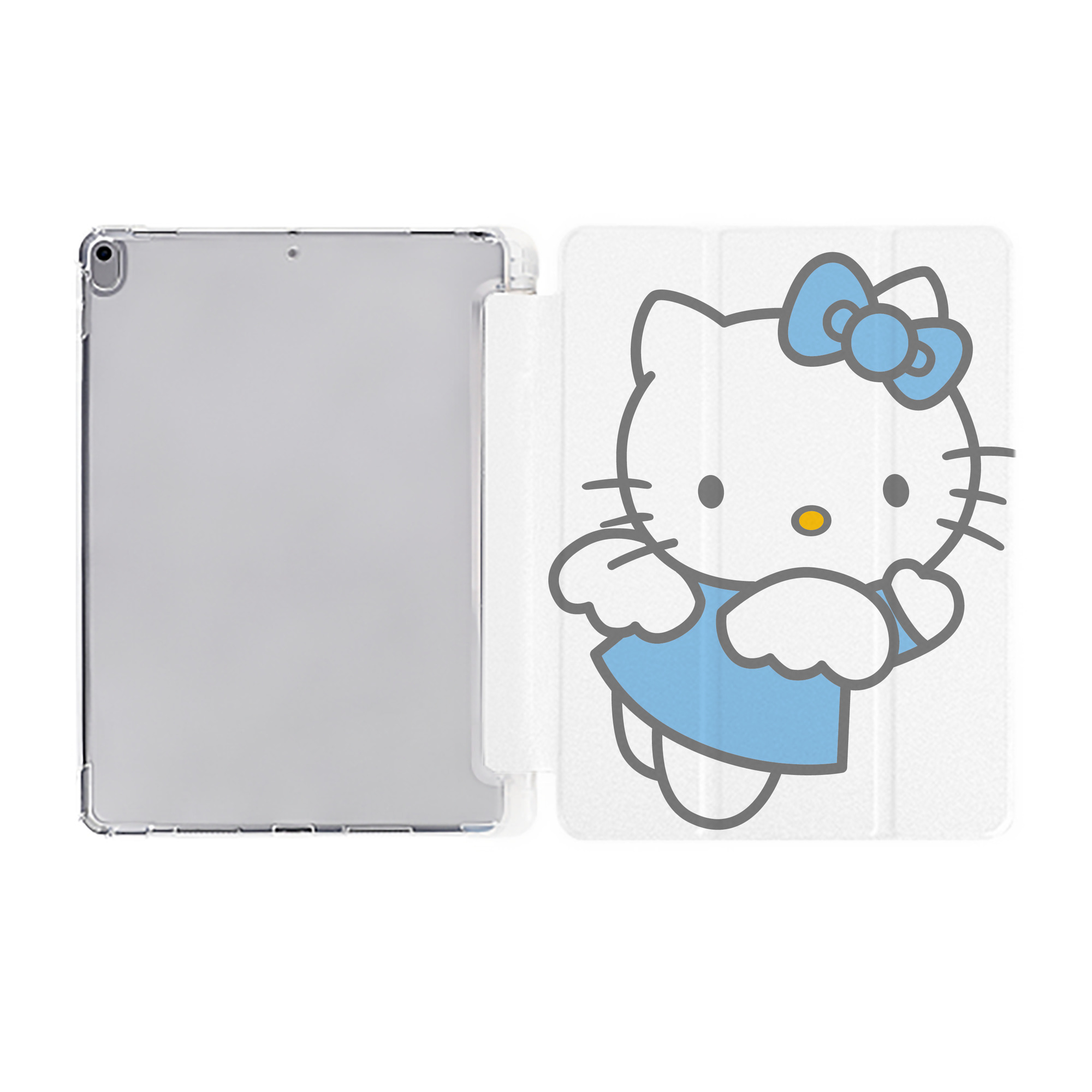 （画像用） Hello Kitty ハローキティ IPad ケース ペン収納付き 三つ折りスタンド PUレザー×シリコン 対応機種9.5/10.5/10.9インチ